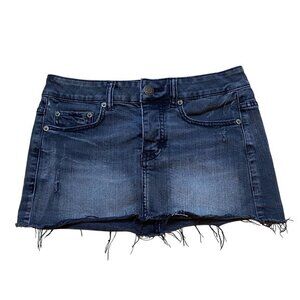 Y2K American Eagle Black‎ Wash Denim Mini Skirt Small